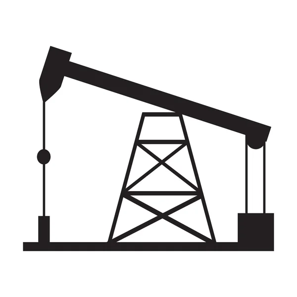 Oil drilling rig silhouette — Stock Vector