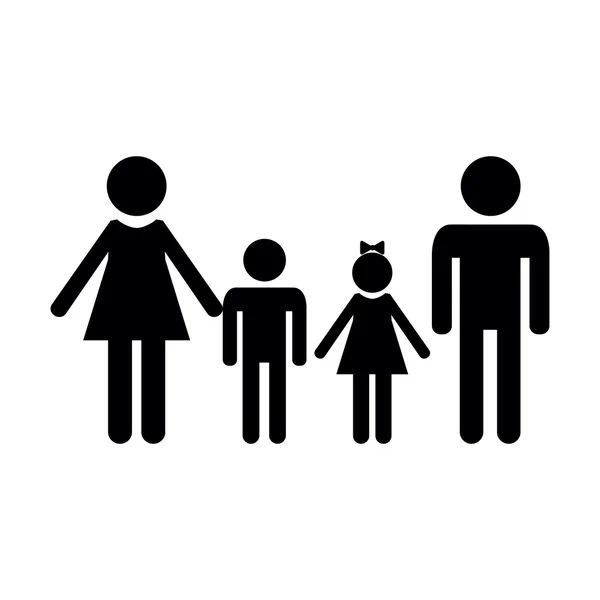 Familie pictogram op witte achtergrond. — Stockvector