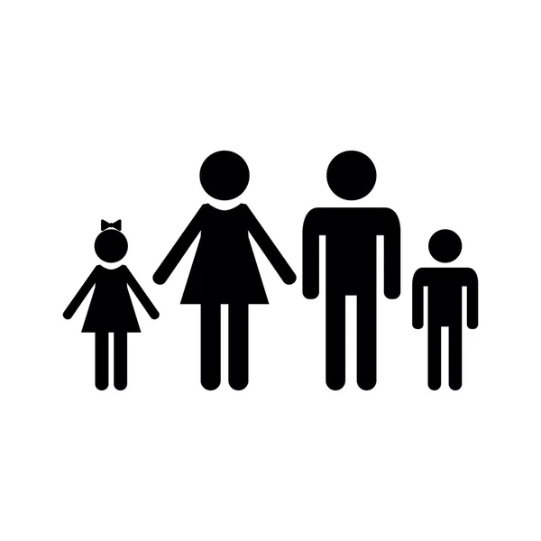 Familjen ikon över vit bakgrund. — Stock vektor