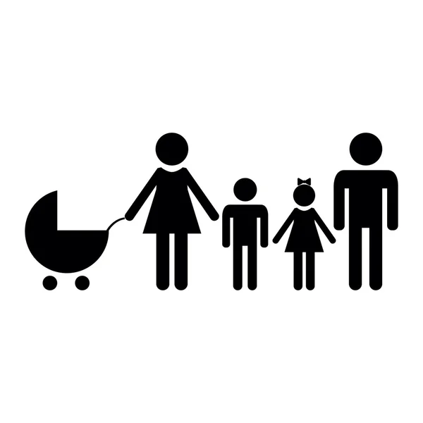 Family icon over white background. — Stock Vector