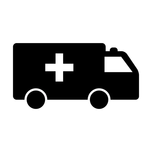 Ikon ambulans hitam - Stok Vektor