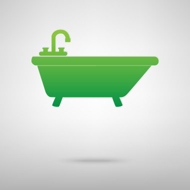 Küvet. Gölge ile yeşil simge