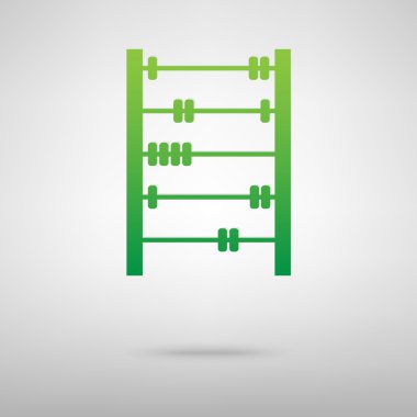 Eski retro abaküs. Yeşil simge