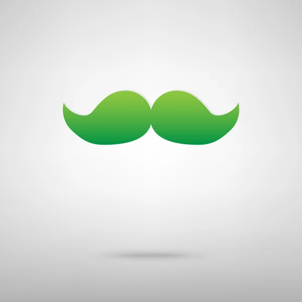 Symbole de moustache. Icône verte — Image vectorielle