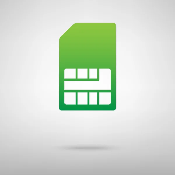 Sim card. Green icon — Stock Vector