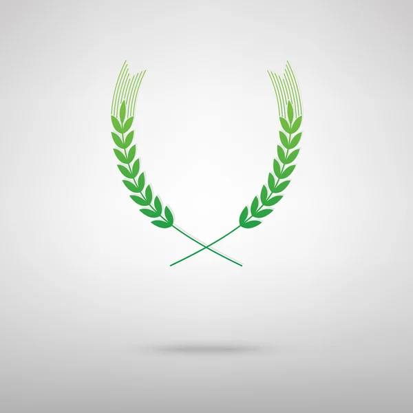 Pšenice znamení. Zelená ikona — Stockový vektor
