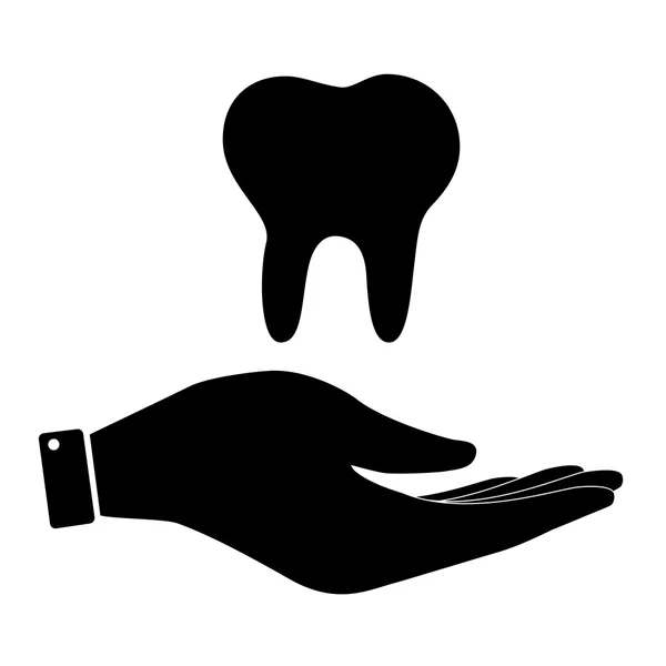 Dent dans la main icône — Image vectorielle