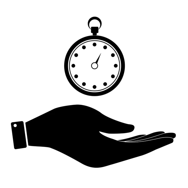 Cronometro in mano icona — Vettoriale Stock