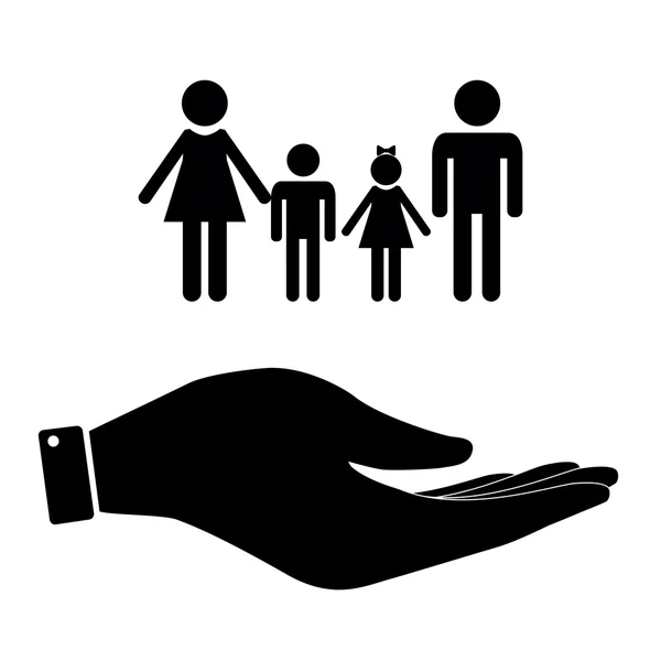 Rodziny w dłoń ikona — Wektor stockowy