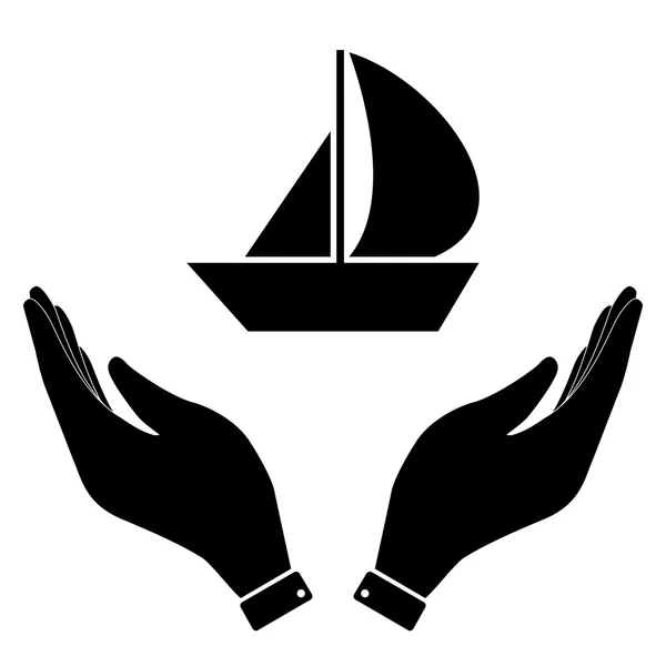 Boatin hand icon — Stock Vector