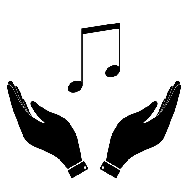 Muziek merkt in de hand pictogram — Stockvector