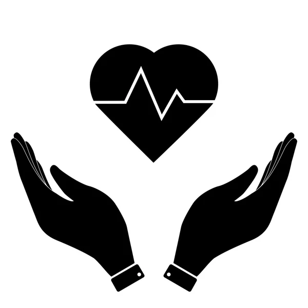 Pulso en el icono de la mano — Vector de stock
