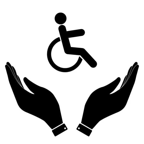 Disabled in hand icon — Stock Vector