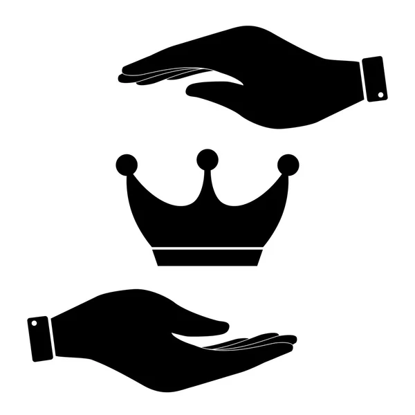 Crown in hand icon — Stock Vector