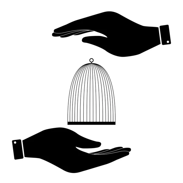 Cage in de hand pictogram — Stockvector