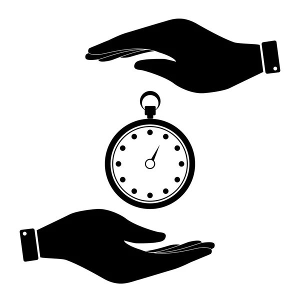 Stopwatch in hand icon — Stock Vector