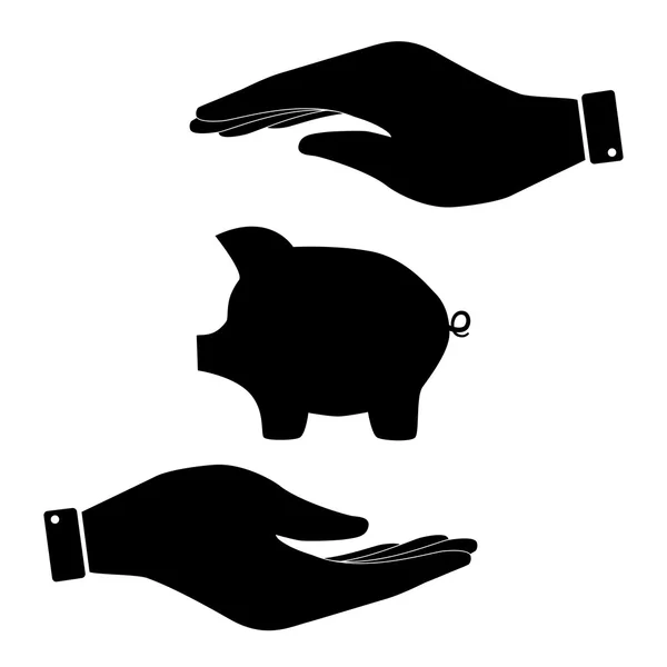 Segno di maiale nell'icona della mano — Vettoriale Stock