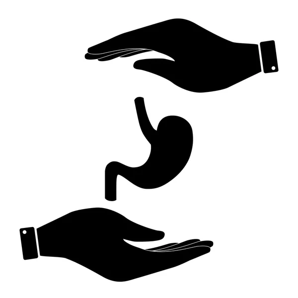 Maag in de hand pictogram — Stockvector
