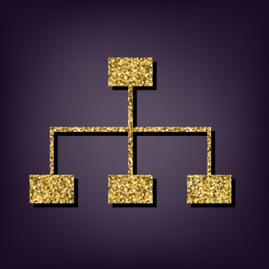 Perple zemin üzerine altın stil ikonu