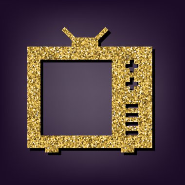 Perple zemin üzerine altın stil ikonu