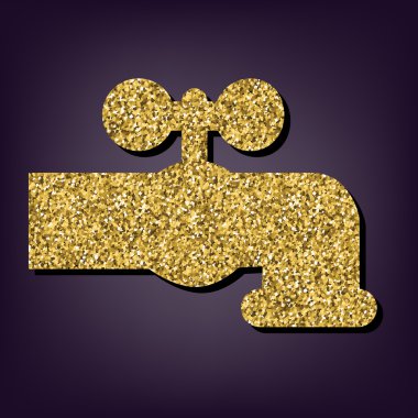 Perple zemin üzerine altın stil ikonu