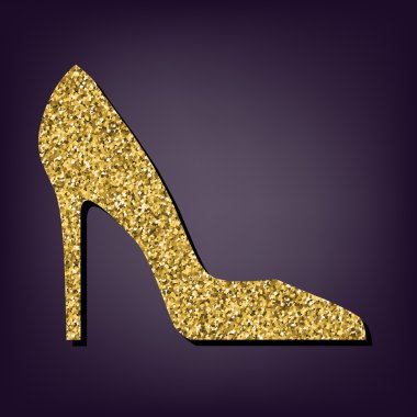 Perple zemin üzerine altın stil ikonu