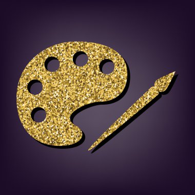 Perple zemin üzerine altın stil ikonu