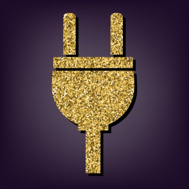 Perple zemin üzerine altın stil ikonu