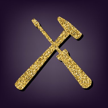 Perple zemin üzerine altın stil ikonu