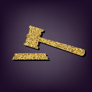 Perple zemin üzerine altın stil ikonu