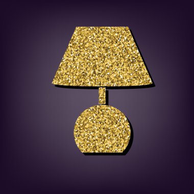 Perple zemin üzerine altın stil ikonu