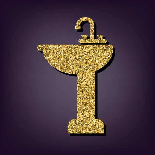 Icono de estilo dorado sobre fondo perlado — Vector de stock