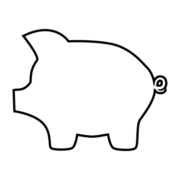 Varken geld bank lijn pictogram — Stockvector