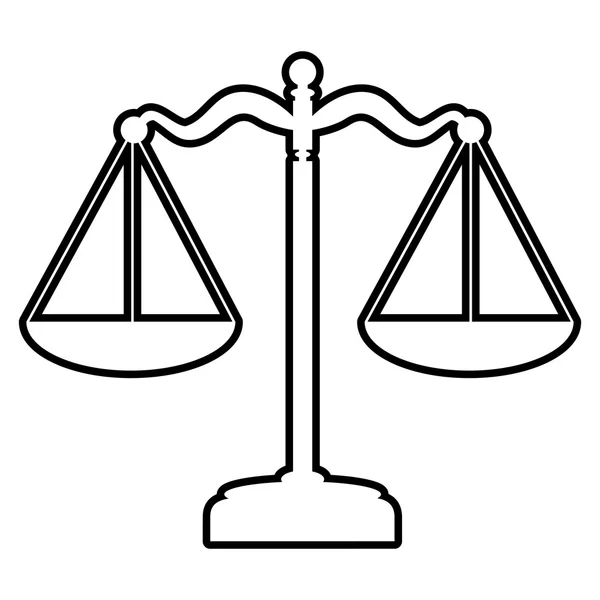 Значок весов на линии баланса — стоковый вектор