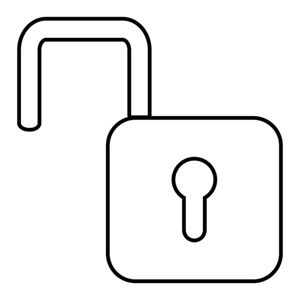 Simple Unlock Linear Thin Outline Dotted Outline Silhouette Shadow ...