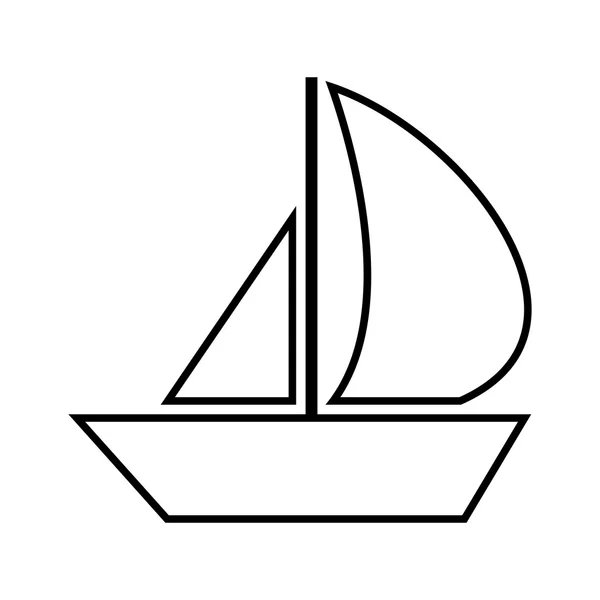 Icono de línea de barco de vela — Archivo Imágenes Vectoriales