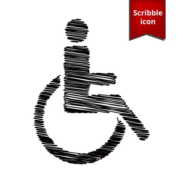 Disabled icon with chalk effect — Stock Vector
