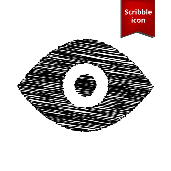 Icona dell'occhio. Icona Scribble per il design . — Vettoriale Stock