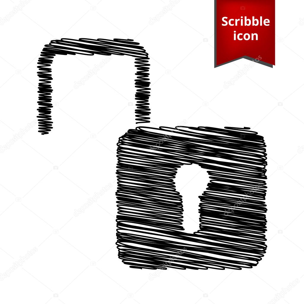 Unlock icon. cribble icon for you design.