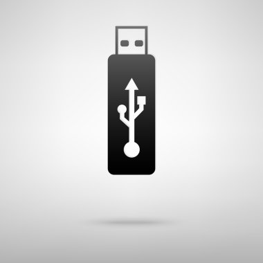 USB bellek siyah simgesi