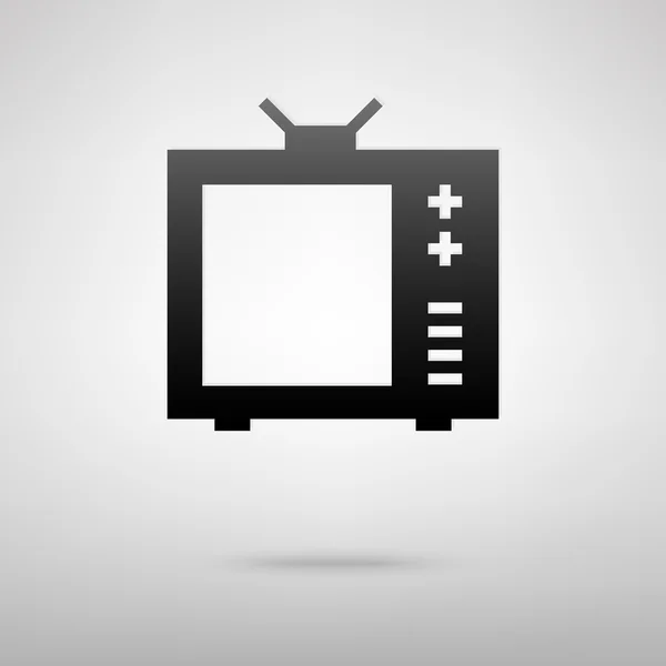 TV siyah simgesi — Stok Vektör
