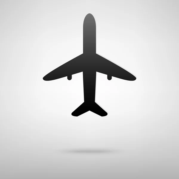 Icône avion noir — Image vectorielle