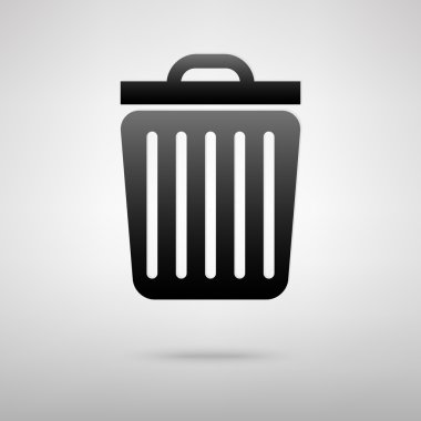 Siyah çöp kutusu simgesi