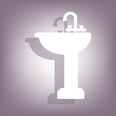 Gölge ile banyo lavabo simgesi