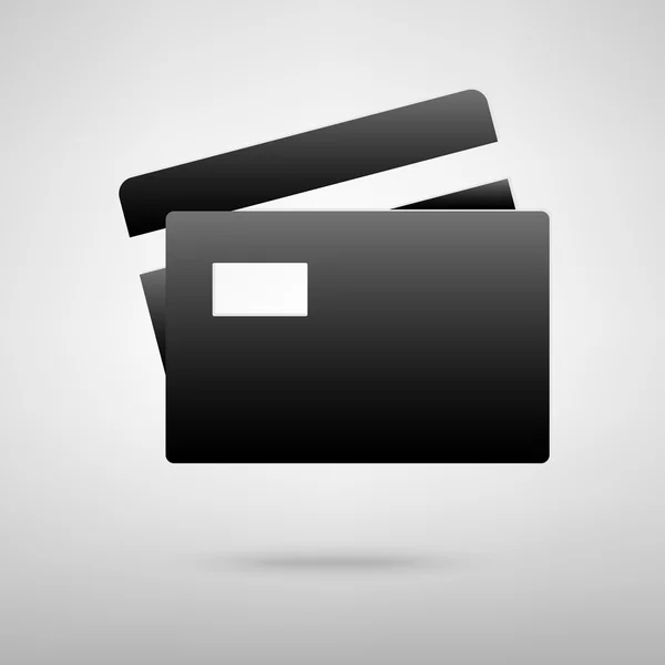 Tarjetas de crédito icono negro — Vector de stock