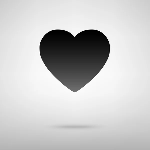 Corazón icono negro — Vector de stock