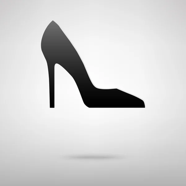 Nő cipő fekete ikon — Stock Vector