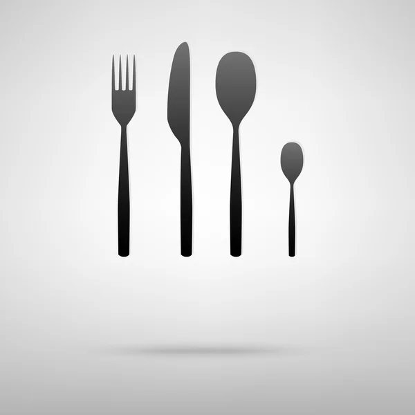 Fork an knife black icon — Stock Vector