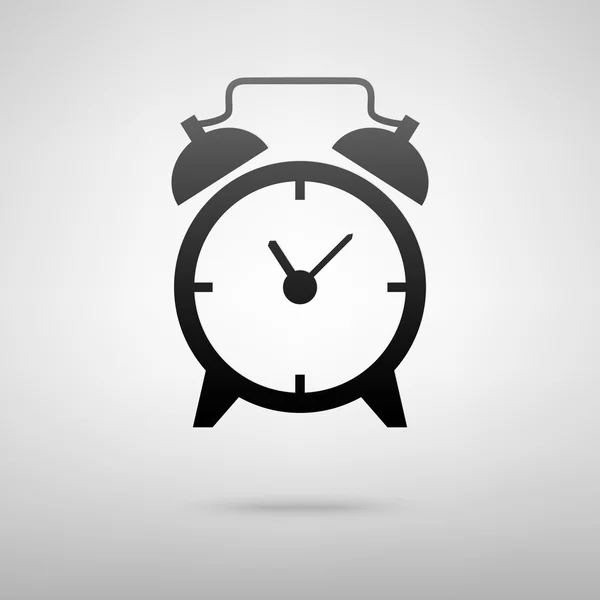 Alarm zwart klokpictogram — Stockvector