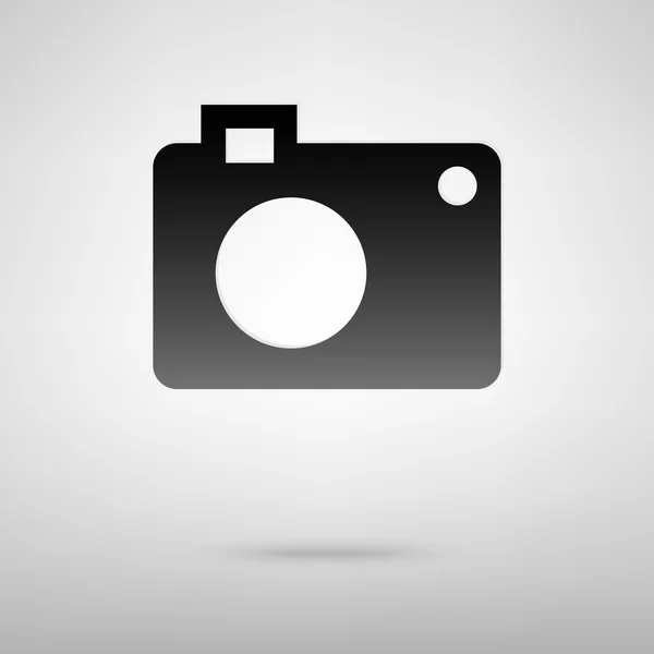 Digital camera black icon — Stock Vector